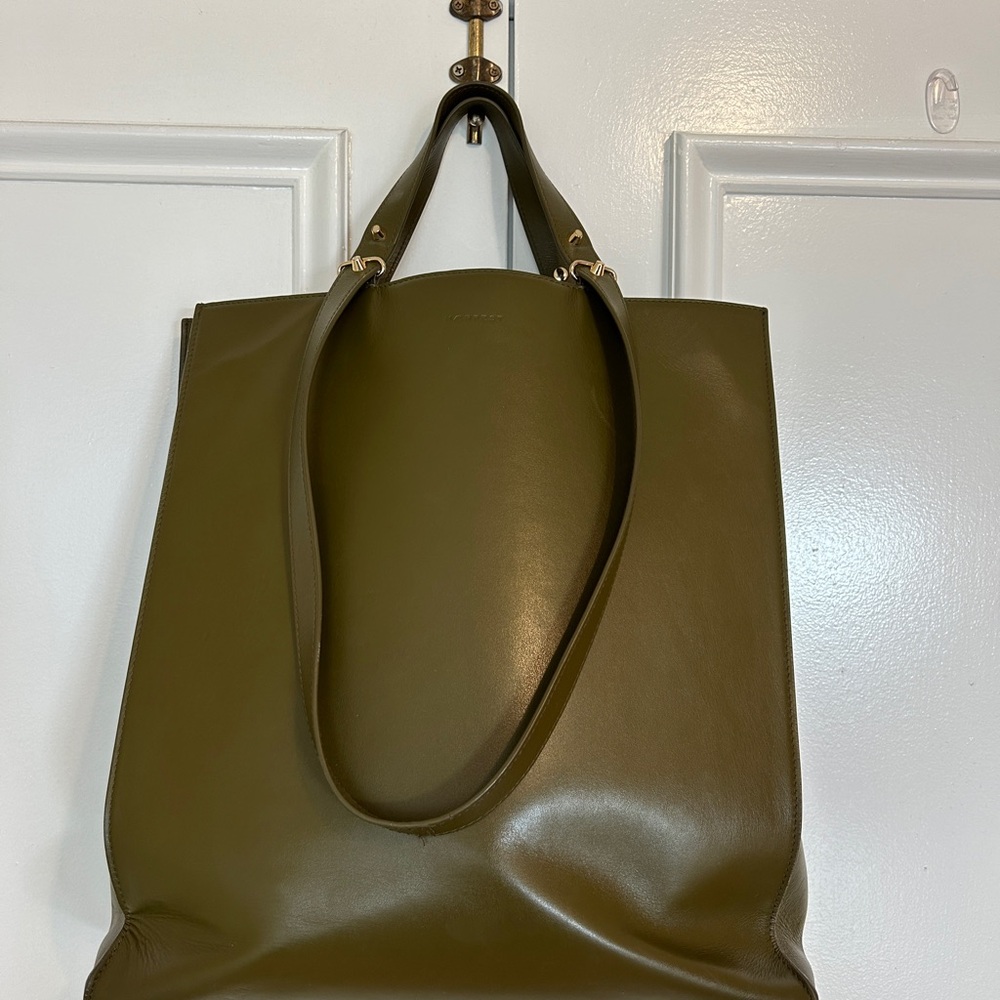 Haerfest Olive Green Leather Tote Bag